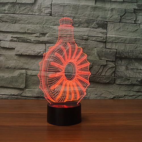 מולי HIESON 3D בקבוק וויסקי בלילה אור לגעת להחליף עיצוב שולחן שולחן אשליה אופטית מנורות 7 שינוי צבע אורות LED מנורת