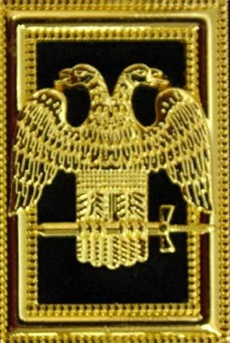 ריגליה לודג ' תואר 32-טקס סקוטי כנפיים למטה צווארון שרשרת-זהב / כסף על סגול + מקרה חינם
