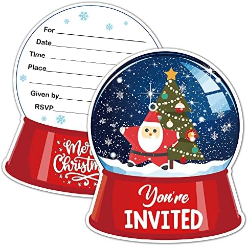 RZHV 15 PackChristmas כדור קריסטל בצורת מסיבת מילוי כרטיסי הזמנות למסיבות עם מעטפות למבוגרים בנות, מצחיק חורף לחג
