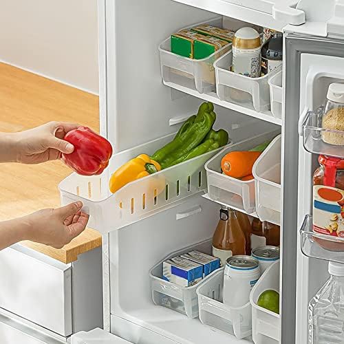 פלסטיק מקרר ומזווה גדול מחולק עם ידיות מודולרי לערום מזון אחסון תיבת עבור מקפיא מטבח דלפק אחסון