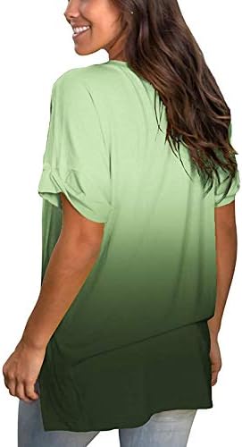 חולצת שיפוע של נשים, צמרות קיץ נשים 2023 V צוואר פרחוני חולצות חולצת שרוול קצר חולצת שרוול מזדמן טוניקה מפוצלת!