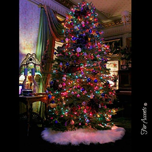רך דמוי דמוי רך שלג פרוותי עץ חג המולד קישוט עגול עגול עם חריץ ופתח לעץ