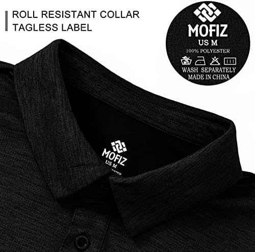 MOFIZ's UPF 50+ שרוול קצר גולף פולו טיול חולצה מהירה של חולצת טריקו צווארון יבש