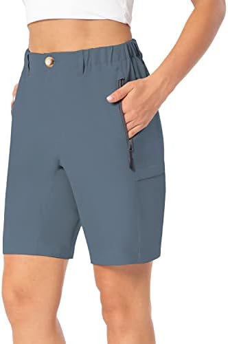 Evioset נשים 8.5 אינץ 'טיולים מכנסיים קצרים קצרים מהיר יבש קל משקל קלים 50+ מכנסי גולף קצרים