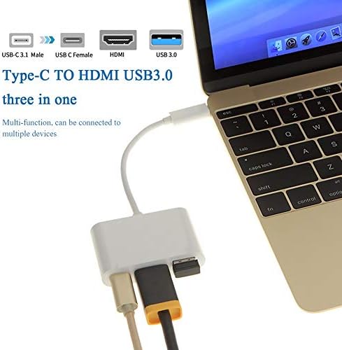 WYFDP 3 ב- 1 USB C Hub PD USB 3.0 מתאם Multiport USB 3.1 סוג C זכר למתאם תואם HDMI