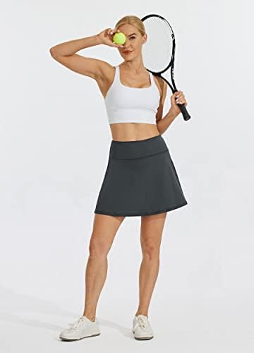 חצאיות טניס לנשים של וויליט 17 מותניים גבוהות משקל קל גולף גולף חצאיות עם כיסי מכנסיים קצרים