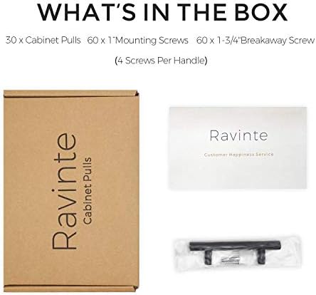 Ravinte 30 Pack 6 אינץ 'משיכות ארון שחור מט ו 50 חבילות 25 זוגות 1/2 אינץ' צירים קרובים רכים