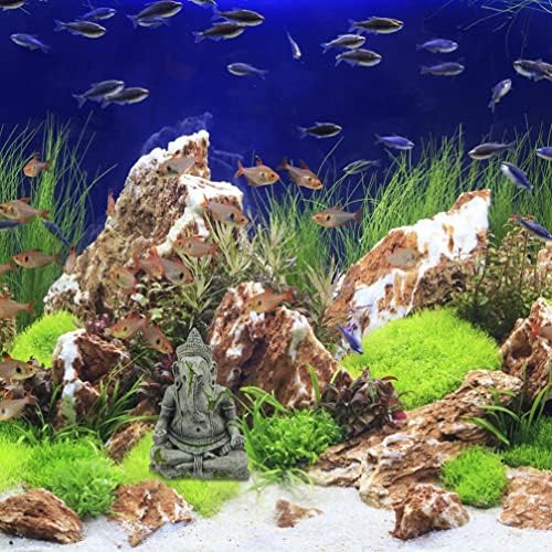 יארדווה אקווריום יושב בודהה פסלי צלמיות: פיל בודהה פסל 2 יחידים דגים הסתרת בית גידול בית מתחת למים נוף נוף נוף דגים נוף