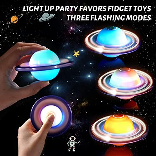 FIDVIOI מדליק צעצועי חלל מסיבת פסחא מעדיפה מתנות למסיבות לילדים מעדיפות פופ פלאנט פלאנט פינדר ספינר 8 חבילה,