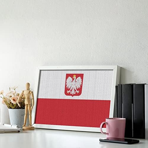 דגל פולין עם ערכות צביעת יהלומי נשר 5D DIY DIY מלא מקדח ריינסטון אמנויות עיצוב קיר למבוגרים 8 X12