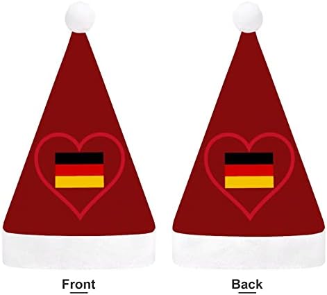 אני אוהב גרמניה אדום לב חג המולד כובע סנטה כובע מצחיק חג המולד כובעי חג מסיבת כובעי עבור נשים / גברים