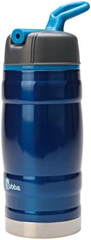 בובה גיבור ספורט ילדים מבודד בקבוק מים נירוסטה עם קש הפוך, 12 גרם, כחול