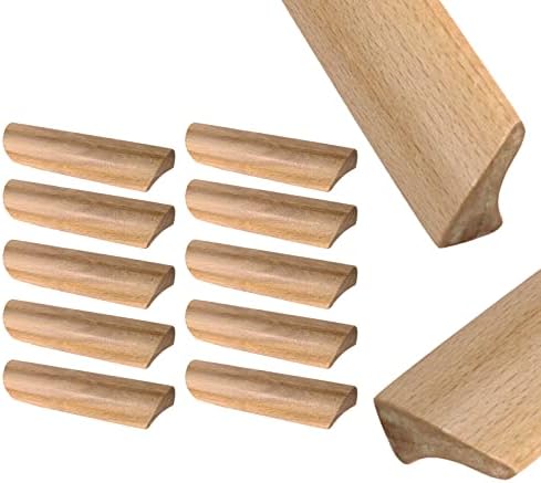 TSNAMAY 10 יחידות 6.34 ריהוט מוצק מעץ מושך ידיות, צבועות בידיות עץ חלקה של ארונות ארון ארונות ידית משיכה, חור דיס .5.04