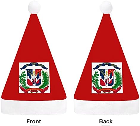 מעיל של זרועות הרפובליקה הדומיניקנית דגל חג המולד כובע סנטה כובעי חג המולד עץ קישוטי חג דקור מתנות למבוגרים נשים משפחת גברים