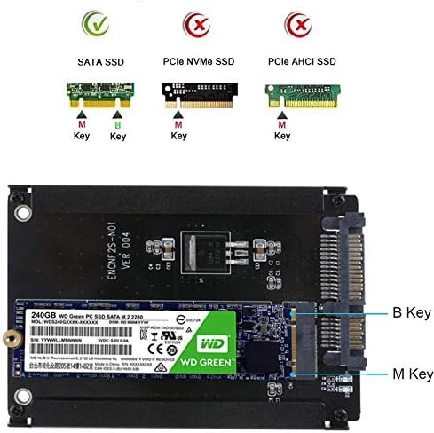 BEYIMEI M.2 NGFF לכרטיס מתאם SATA, M.2 NGFF SSD ל- 2.5 כונני SSD SSD SATA III, SATA B-M KEY M.2 SSD ל- 2.5 מתאם SATA 6GB /
