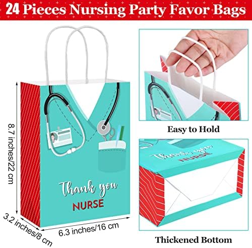 24 חתיכות אחות נייר מתנת תיק תודה לך אחות שקיות סיעוד סוכריות לטפל גודי לטובת שקיות עם ידית עבור בריאות עובד