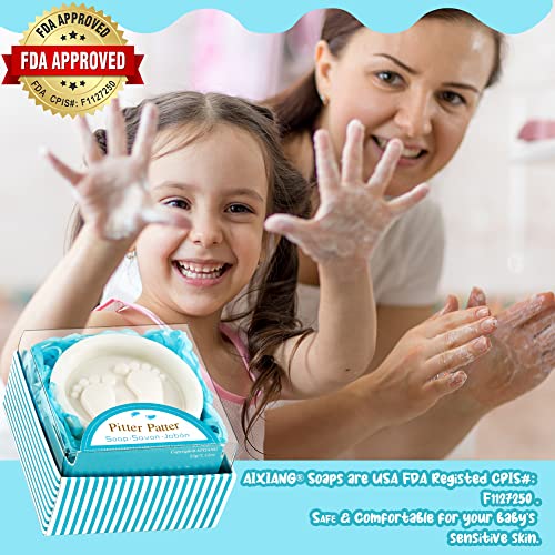 תינוק מקלחת טובות סבונים בעבודת יד כחול מתנה התאגרף קטן תינוק-רגליים ריחני סבון טובות עבור מין לחשוף תינוק ילד תינוק מקלחת