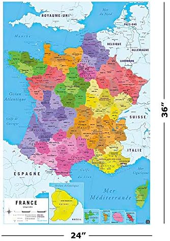 פוסטר עצור מפה מקוונת של צרפת - קרטה דה פראנס - פוסטר/הדפס