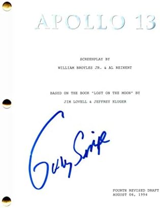 גארי סיניס חתום על חתימה אפולו 13 תסריט קולנוע מלא - בכיכובו של טום הנקס, ביל פקסטון, אד האריס, קווין בייקון,