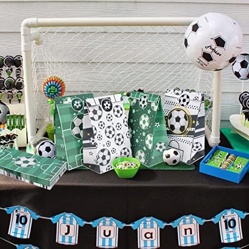 QPout 12 חבילות שקיות מסיבות כדורגל למסיבת ילדים, כדורגל מתייח