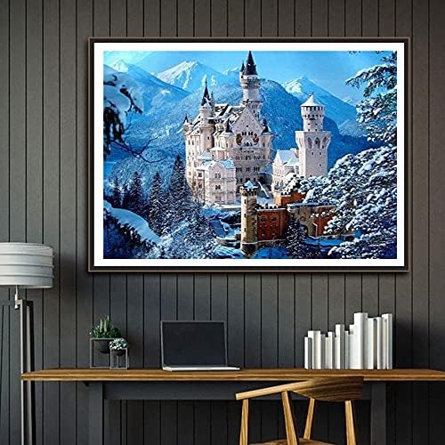 ציור יהלום 5D למבוגרים וערכות מלא שלג נוישוונשטיין טירת 16x20 אינץ