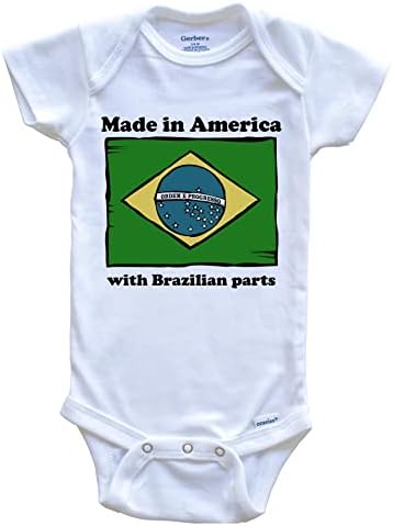 מיוצר באמריקה עם חלקים ברזילאים דגל ברזיל מצחיק