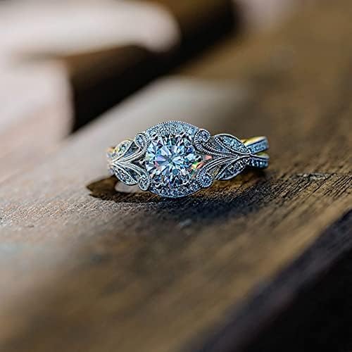 טבעת עגולה וינטג 'כחול טבעת טבעת יהלום טבעת אבן חן טבעת מתנה צורה גדולה צורה גדולה טבעת טבעת רינדימונד טבעות נשים טבעות