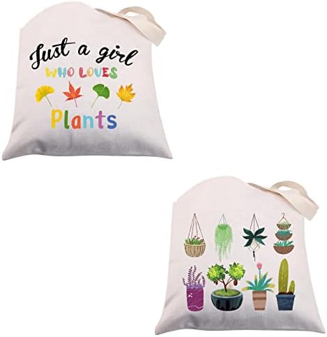 רק ילדה שאוהבת צמחים צמח תיק מתנות עבור גינון אוהבי לשימוש חוזר בד תיק