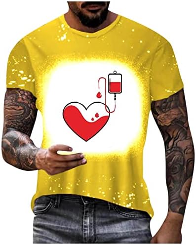 גברים נוחים חולצות חולצה חולצה דקה התאמה 2023 רחוב מזדמן היפ הופ 3D צמרות מודפסות שרוול קצר עגול צוואר עגול