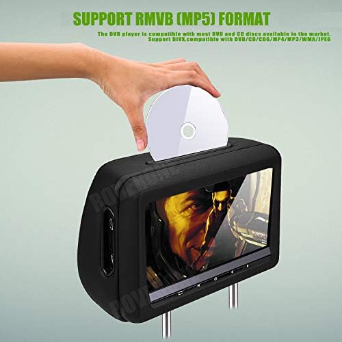 Roverone 2PCS 10.1 '' נגני DVD של משענת ראש רכב עם כפתור מגע כרית 1080p צג יציאת HDMI תומך ב- USB SD AUX IR FM אוזניות