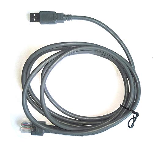 PZV USB ל- RJ48 כבל 7ft 2MTR Dura-Gray עבור כבל USB של סורק ברקוד, כבל העברת נתוני USB לסורק ברקוד כף יד דיגיטלי תואם ל- LS2208