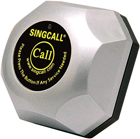 שיחת טבלת כפתור מסעדת Singcall, מערכת שיחות מלצר אלחוטית, חבילה של 10 פגרים ומקלט אחד