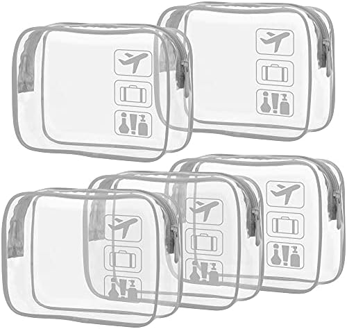 אריזה שקית מטלה לטיול ברור, 3 חבילות TSA TAORETETINK CARE, תיק איפור ברור עם רוכסן פלסטיק שקית קוסמטיקה ברורה