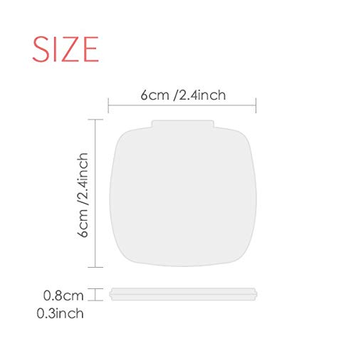 מקלדת סמל 5 אמנות דקו מתנת אופנה מראה נייד קומפקטי כיס איפור כפול צדדי זכוכית