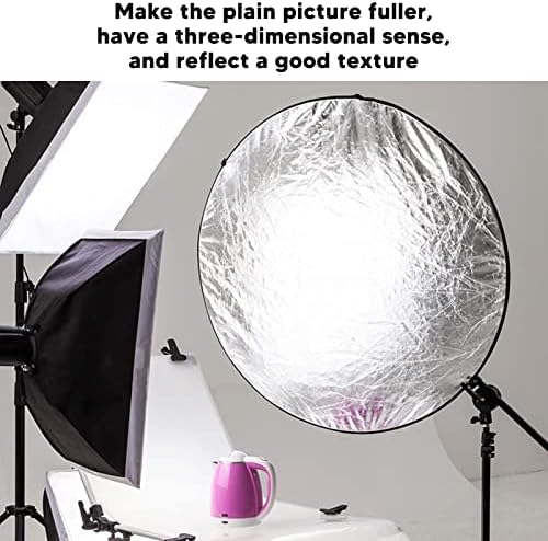 עגול צילום רפלקטור כסף לבן 2 ב1 רפלקטור תמונה למלא אור צלחת, רך למלא אור נייד צילום סטודיו רפלקטור, עבור תאורה