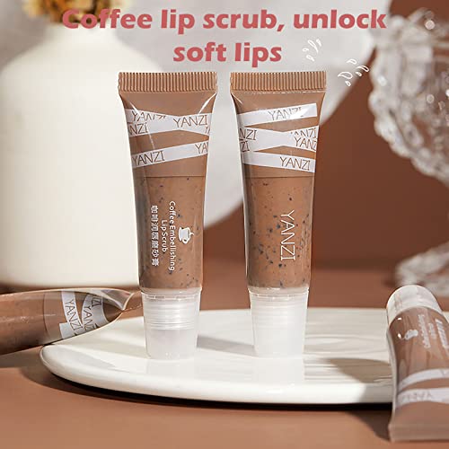 תיבת עבור נשים תחת 10 דולרים שפתיים לשפשף שפתיים טיפול מרגיע לחות שפתיים מסכת עבור סדוק קפה שפתיים לשפשף לחות פילינג