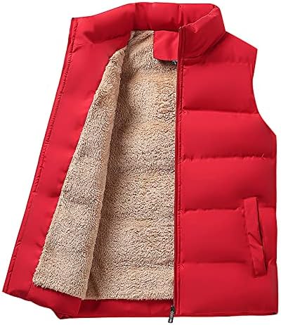 אפוד חליפת חליפת גברים של Fsakjkee, אופנת יבול פרווה מרופדת בחורף מעילים מעילים חמים אפוד משקל זיעה רוכסן מעילי