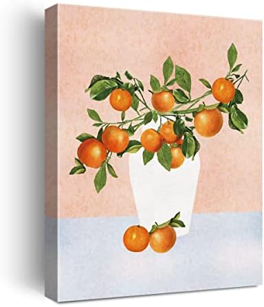 ענף עץ כתום של ניסטומיסו בבד אגרטל מדפיס עיצוב קיר עיצוב רטרו תפוזים רטרו קנבס של סימן אמנות מתנות פוסטרים של