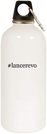 מוצרי Molandra Lancerevo - 20oz hashtag בקבוק מים לבנים נירוסטה עם קרבינר, לבן