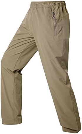 מכנסי טיול יבש מהיר של Tapulco, מותניים אלסטיות, עמידות עמידה מכנסיים יומיים חיצוניים עם כיסי רוכסן
