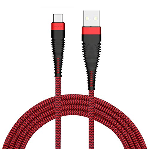 כבל USB-C ארוך 10 קג כבל מטען מהיר עבור revvl 6 5G, 6 Pro 5G, 4, V, V Plus Phone-Type-C חוט כוח אדום קלוע תואם ל- T-Mobile