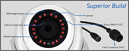 GW Security 5MP ip poe חיצוני מצלמת אבטחה של כיפת מיקרופון מקורה