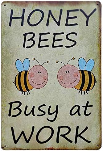 טיסוסו דבש דבורים עסוק בעבודה בציר חמניות מתכת סימן גן דקורטיבי פלאק חווה המדינה בית תפאורה קפה בר סימנים 8 *