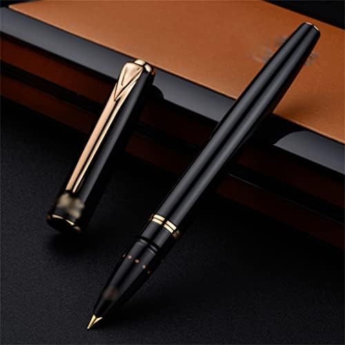 Yfqhdd מזרקת מתכת עט דיו שחור עט בסדר 0.38 ממ כתיבה פיננסית סטודנט עסקית