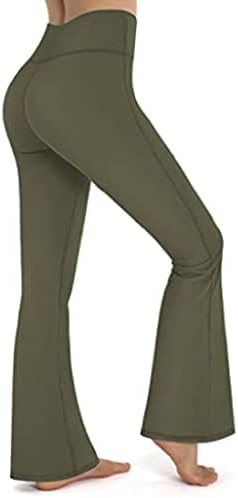 פטויו לנשים המותניים המותניים קרוסאובר חותלות התלקחות קריס נגד מכנסי יוגה רגל רחבה מכנסי אימון אורך ארוך