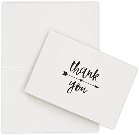 48-חבילה שחור ולבן תודה כרטיסי עם קראפט נייר מעטפות לסיום, חתונה, יום הולדת, תינוק מקלחת, ריק בתוך, מגוון