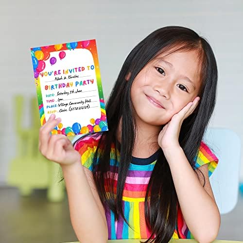 36 ילדים ילדים מסיבת יום הולדת הזמנות עם מתקפל מעטפת עיצוב הולוגרפית מדבקות