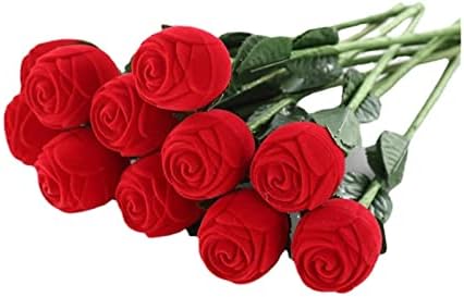 מתנות יום zsyxm טבעות אריזות ורדים לטבעות נישואין ארוכות תכשיטי פרחים ארוכות קופסת טבעת