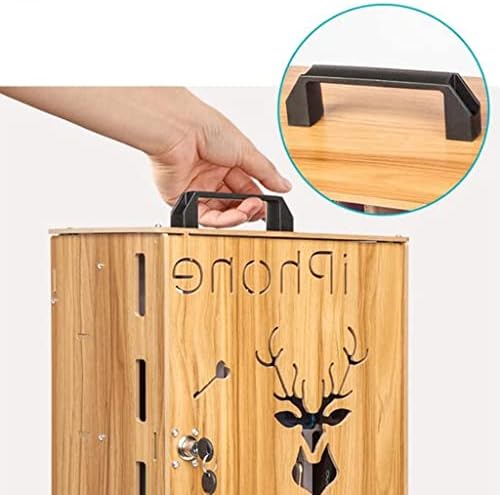 מפתח מפתח ארונות 2 שכבה עץ שולחן עבודה טלפון סלולרי אחסון ארון עם מנעול נייד טלפון אחסון ארון מפעל מבחן בית
