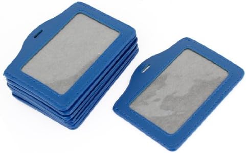 פלסטיק פו עור מזהה אשראי כרטיס מחזיק, 10 חתיכות, ברור כחול